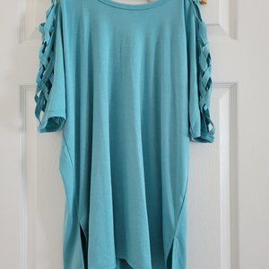Zenana cold shoulder short sleeve top